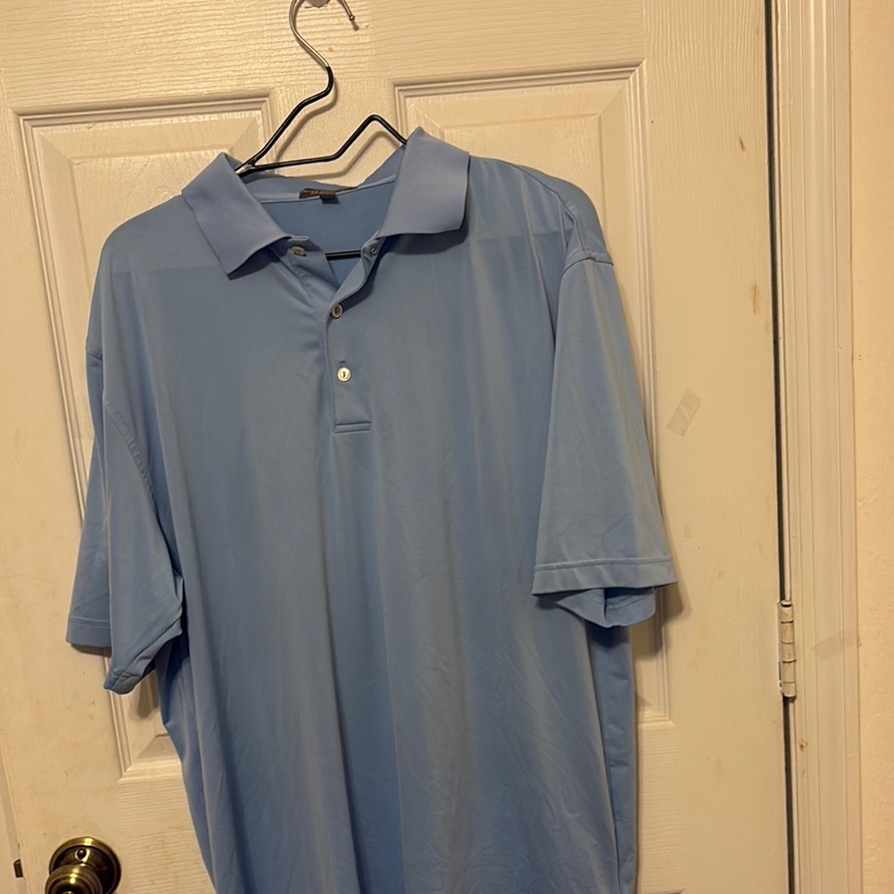 Peter Millar Light Blue Men's Summer Comfort Polo Shirt Sz L